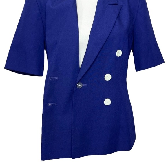 VTG Pendleton Classic Women's Blazer SZ 6 Blue Short Sleeve Double Breasted USA - Picture 7 of 14